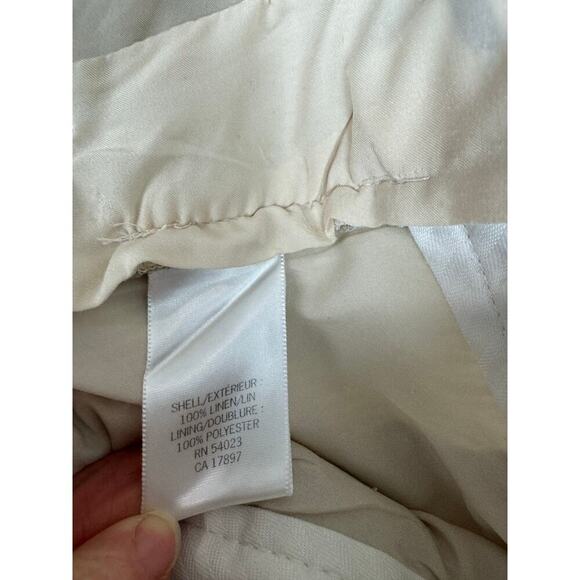 Linen Trouser Neutral Stripe Banana Republic Beige Pants Straight 2012 Size 2 - Picture 9 of 10